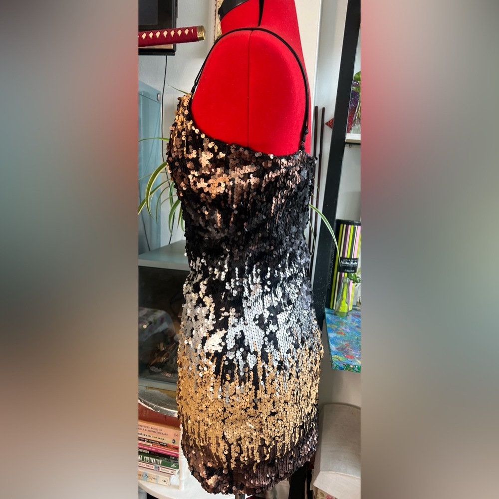 Just Me Color Changing Sequence Cocktail Dress Si… - image 5